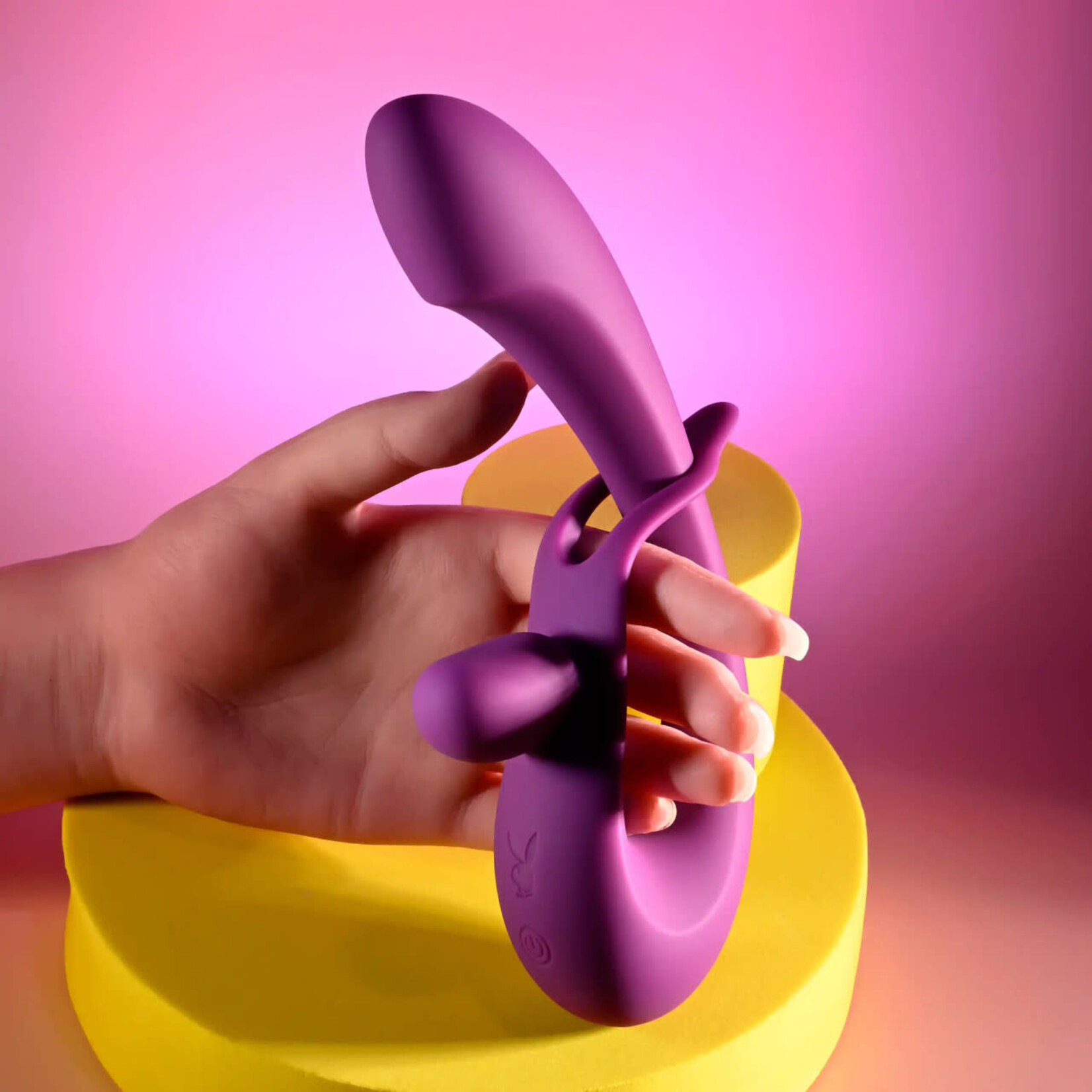 Playboy Cha Cha Slide Rechargeable Silicone Dual Vibrator - Purple