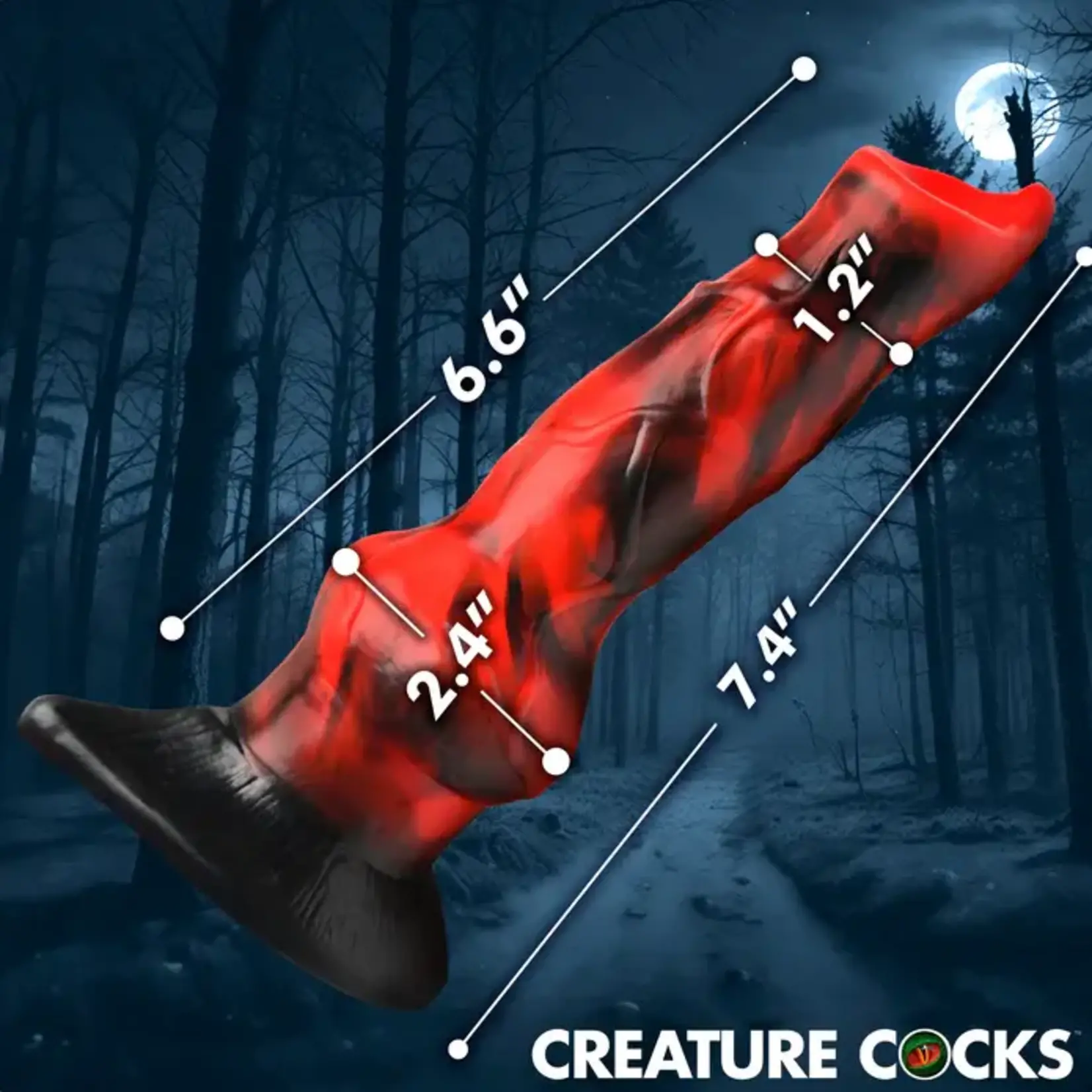 Creature Cocks Vibra Beast Vibrating Silicone Dildo - Red/Black