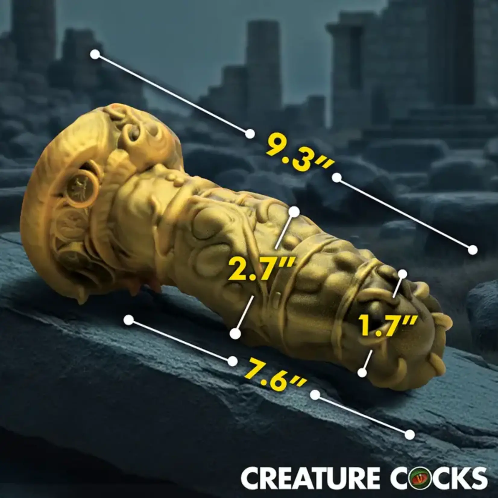 Creature Cock King Minotaur Silicone Dildo - Gold