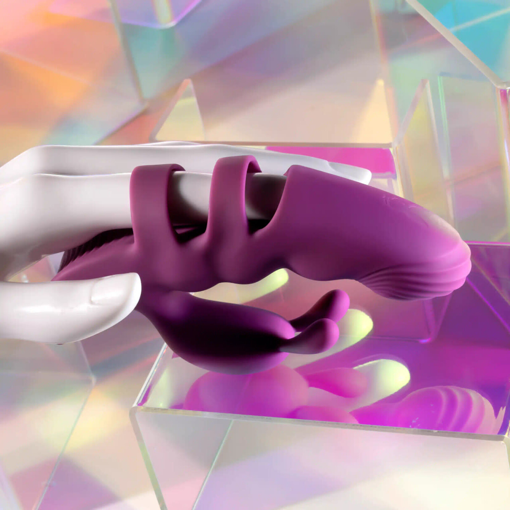 Playboy Lend a Hand Rechargeable Silicone Finger Vibrator - Purple