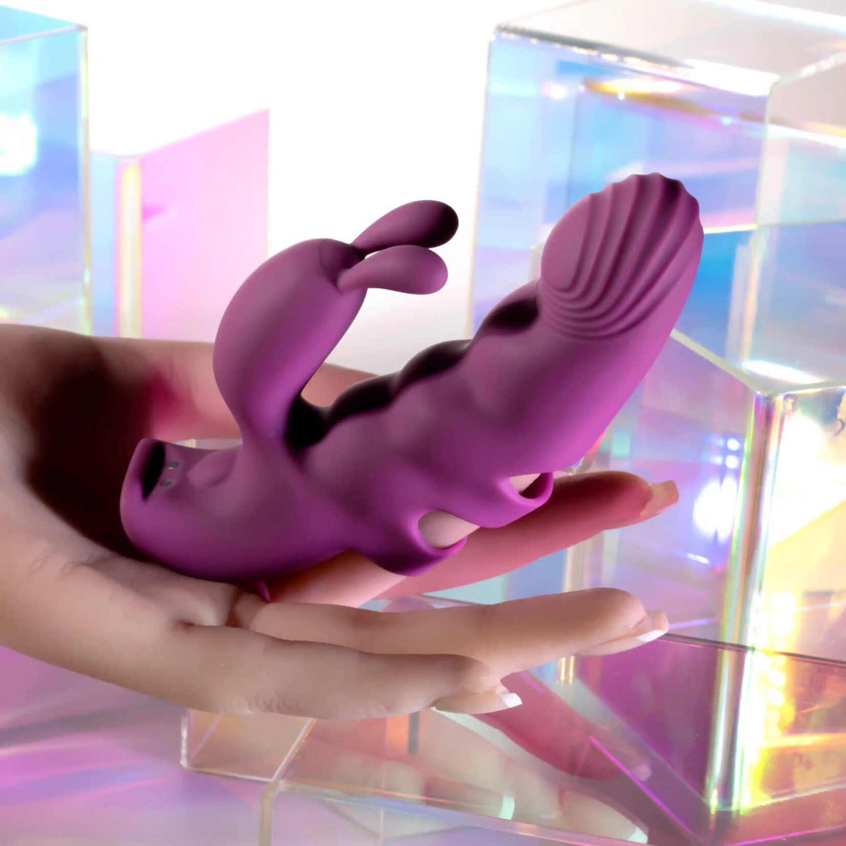 Playboy Lend a Hand Rechargeable Silicone Finger Vibrator - Purple