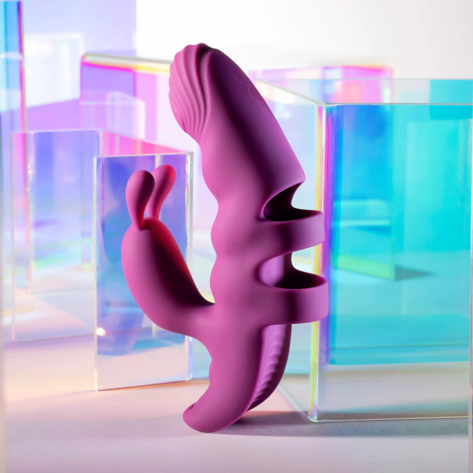 Playboy Lend a Hand Rechargeable Silicone Finger Vibrator - Purple
