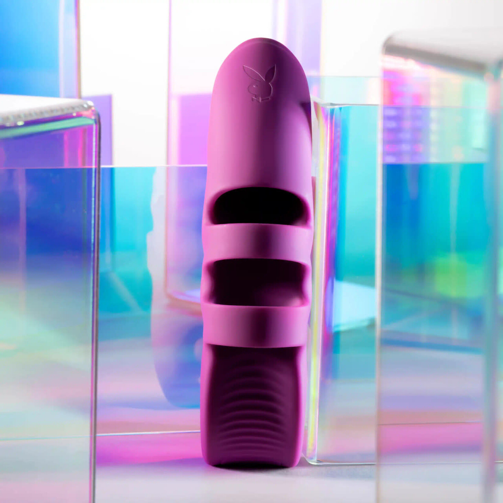 Playboy Lend a Hand Rechargeable Silicone Finger Vibrator - Purple