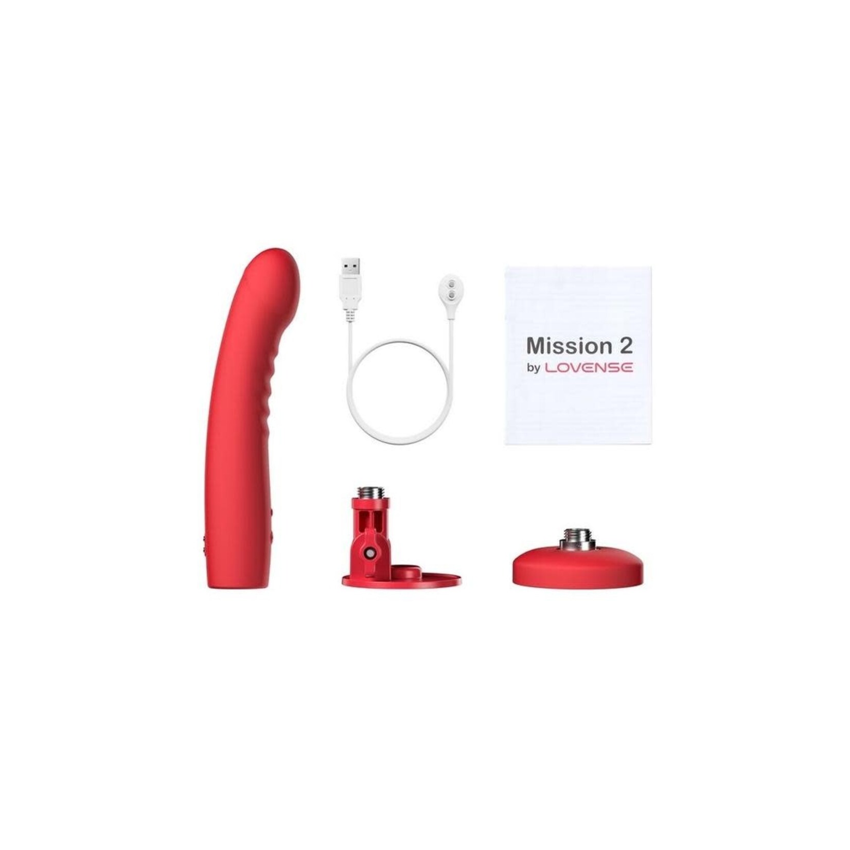 Lovense Mission 2 Silicone Rechargeable Vibrator - Red