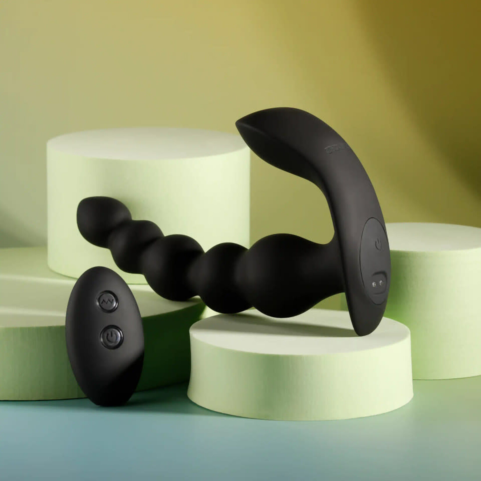 Bead Me Up Rechargeable Silicone Vibrating Anal Beads with Remote Control - Black