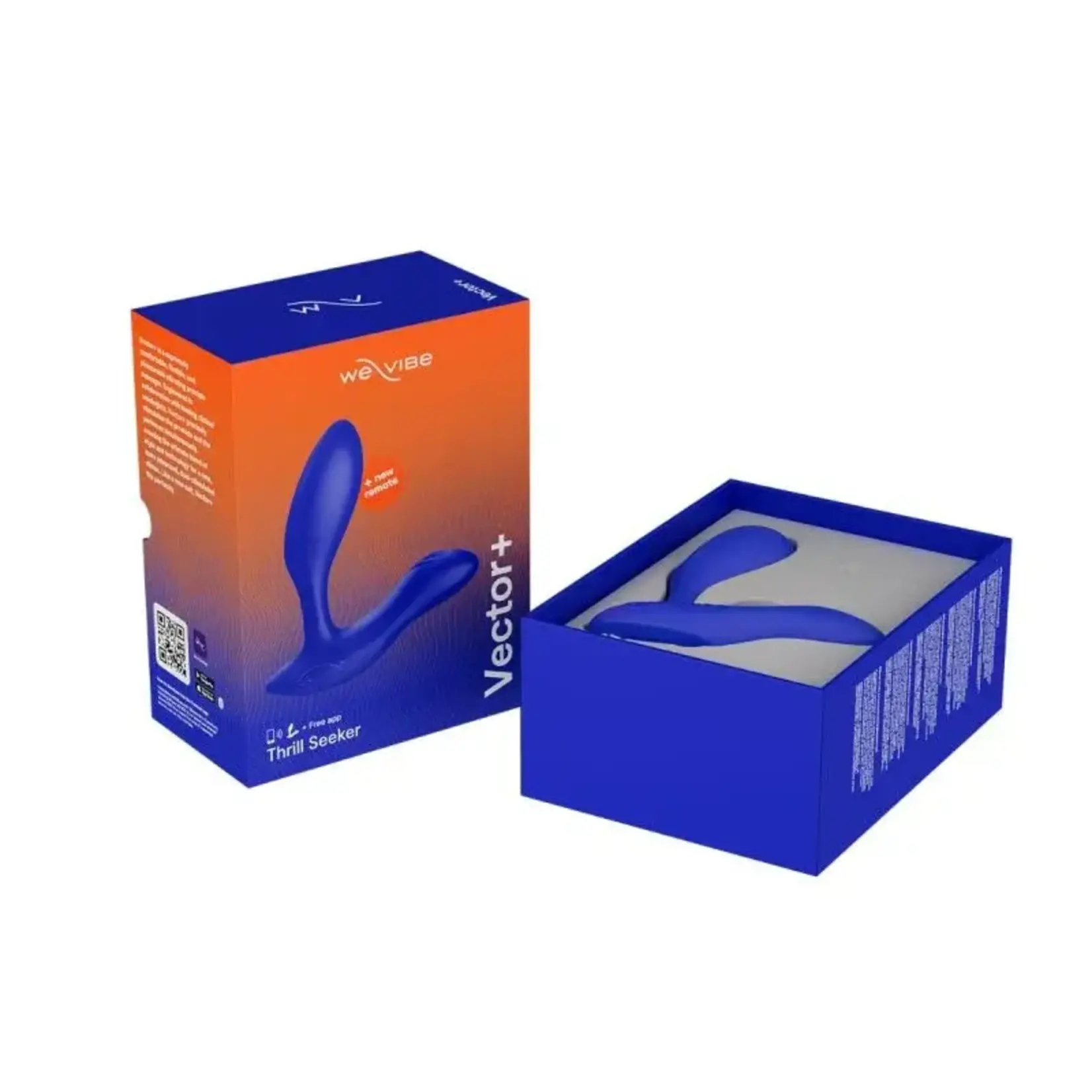 We-Vibe Vector+ Rechargeable Silicone Vibrating Prostate Massager with Remote Control - Royal Blue