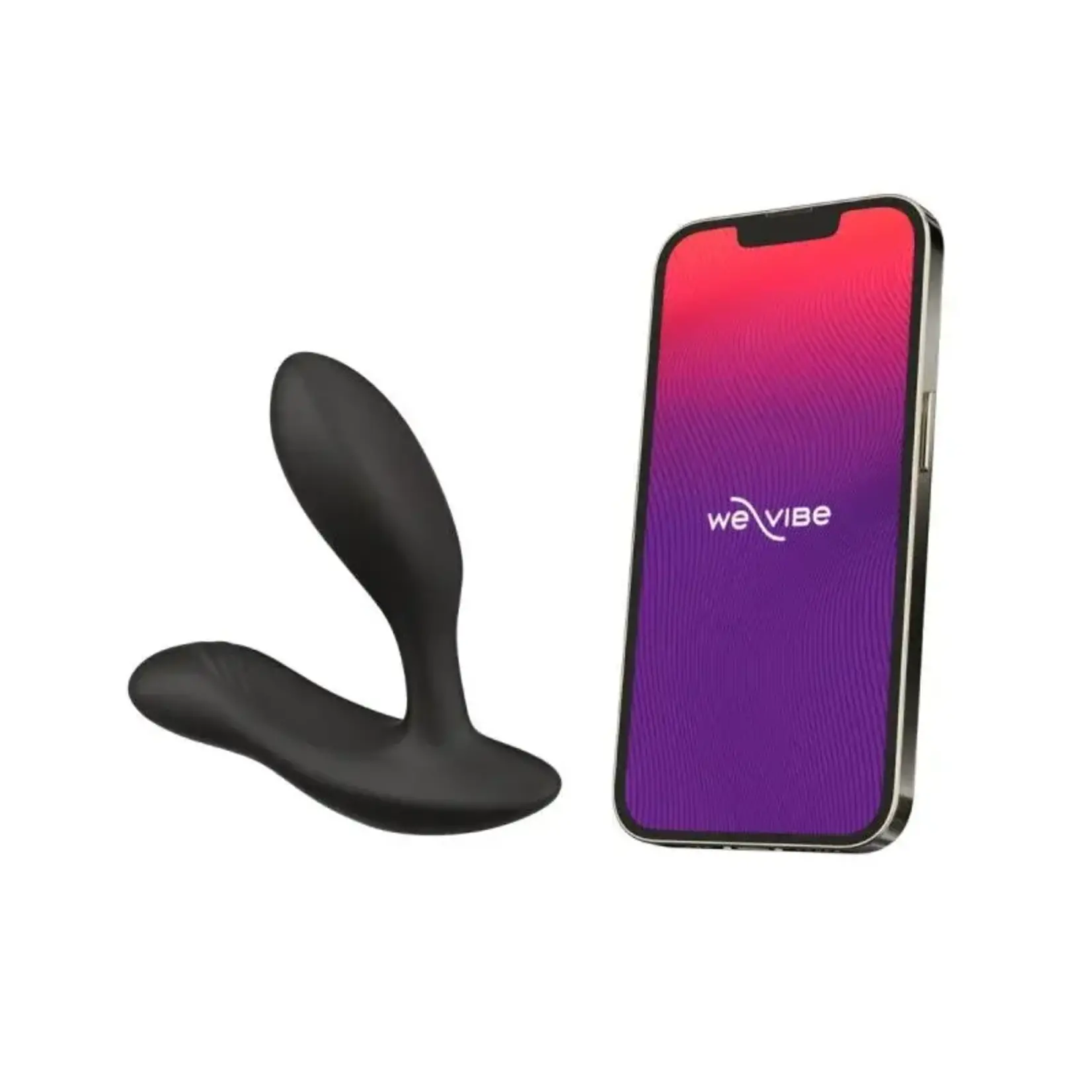 We-Vibe Vector+ Rechargeable Silicone Vibrating Prostate Massager with Remote Control - Charcoal Black