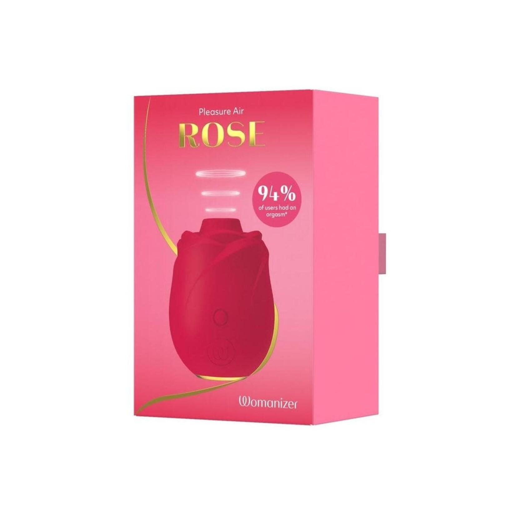 Womanizer Rose Rechargeable Silicone Air Pulse Clitoral Vibrator - Red/Gold