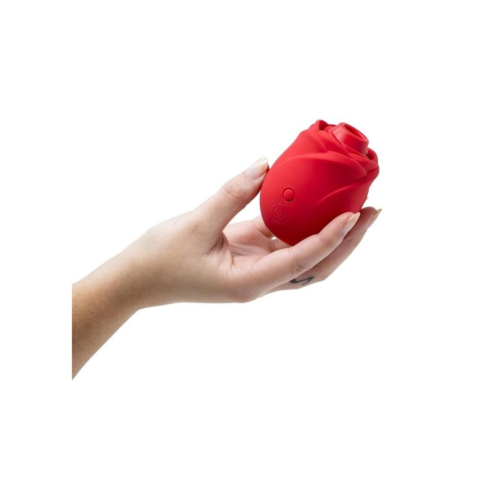 Womanizer Rose Rechargeable Silicone Air Pulse Clitoral Vibrator - Red/Gold