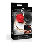 Master Series Burning Passion Rose Candle with Holder - Red/Gold