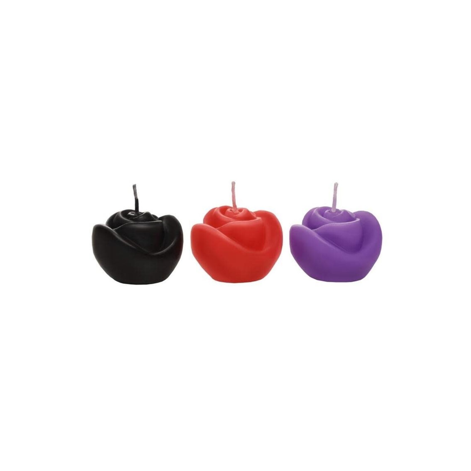 Master Series Fire Garden Rose Candle Set (3 Per Set) - Black/Purple/Red