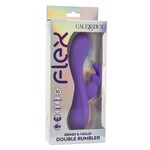 Flex Bend & Hold Double Rumbler Rechargeable Silicone Rabbit Vibrator - Purple