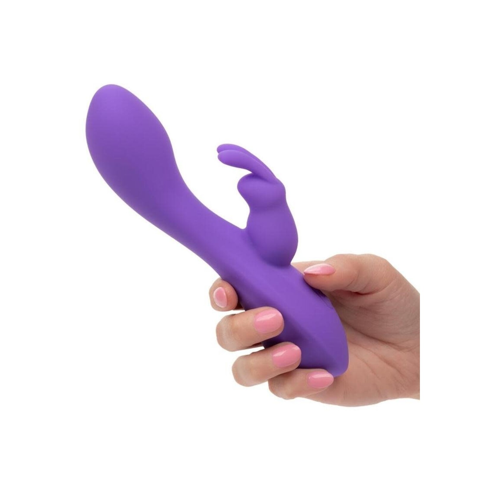 Flex Bend & Hold Double Rumbler Rechargeable Silicone Rabbit Vibrator - Purple