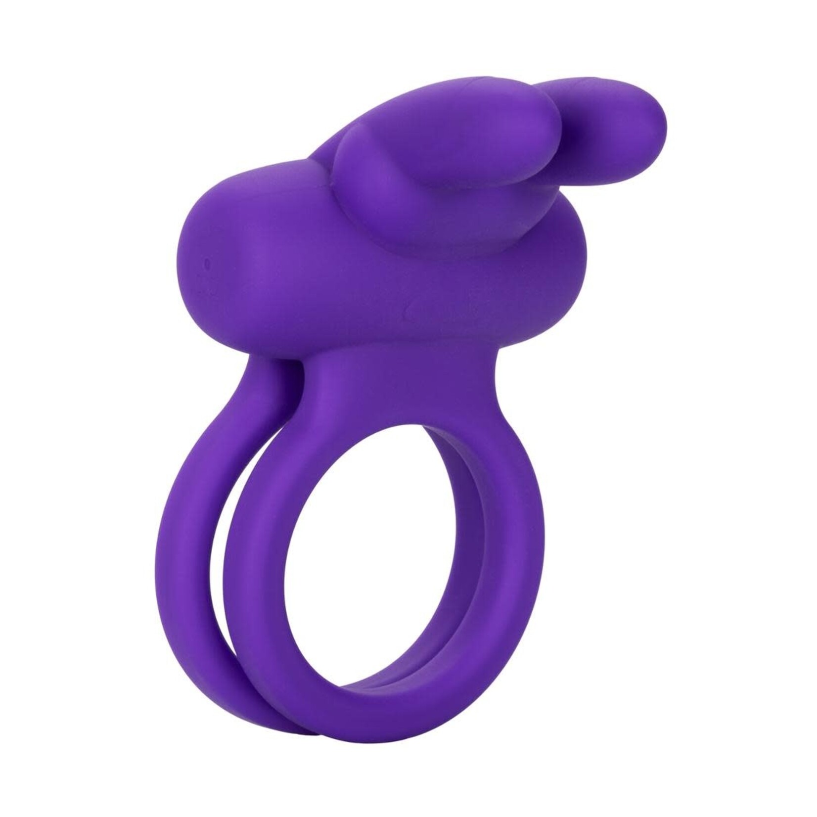 Silicone Rechargeable Dual Rockin Rabbit Multi Speed Cockring Waterproof Purple