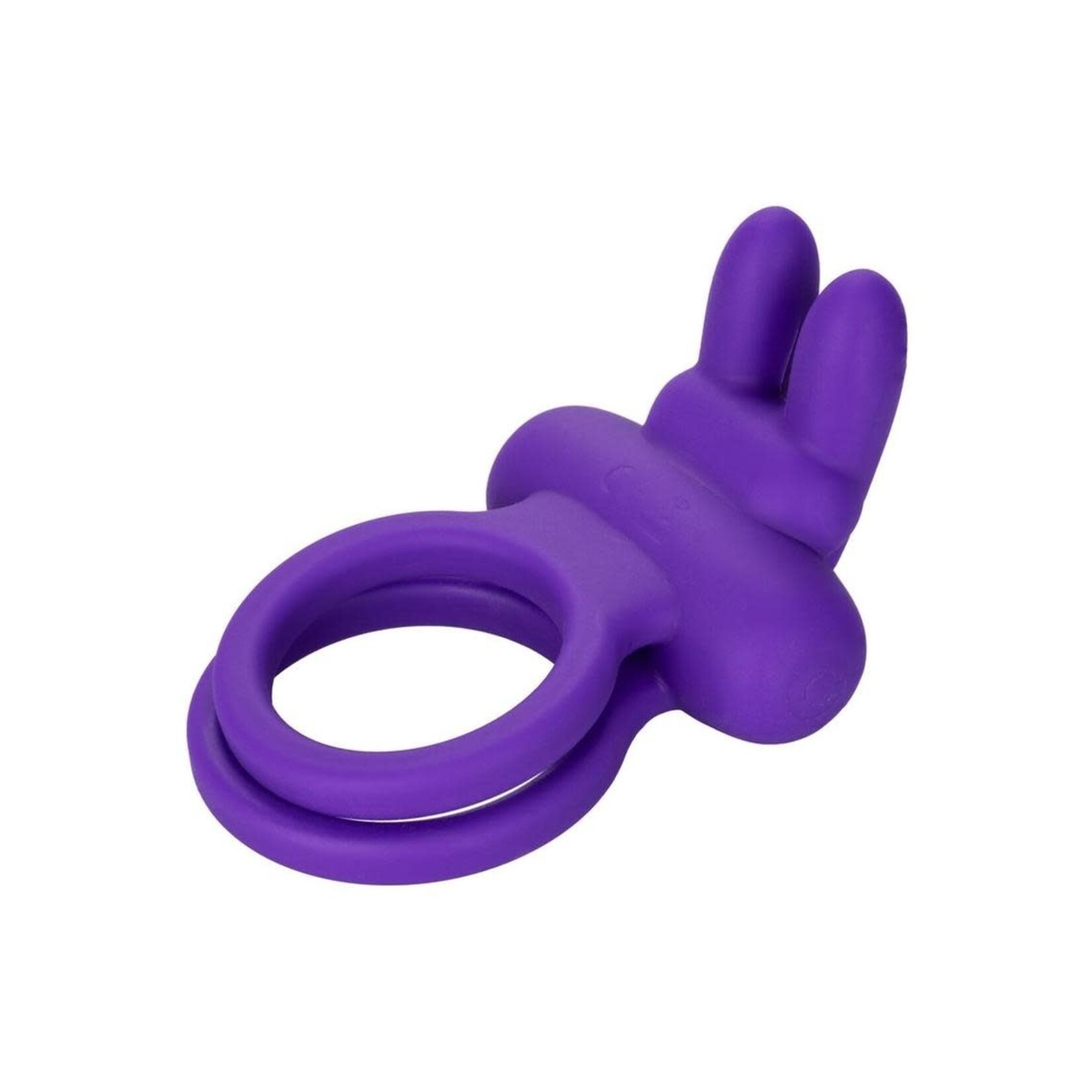 Silicone Rechargeable Dual Rockin Rabbit Multi Speed Cockring Waterproof Purple