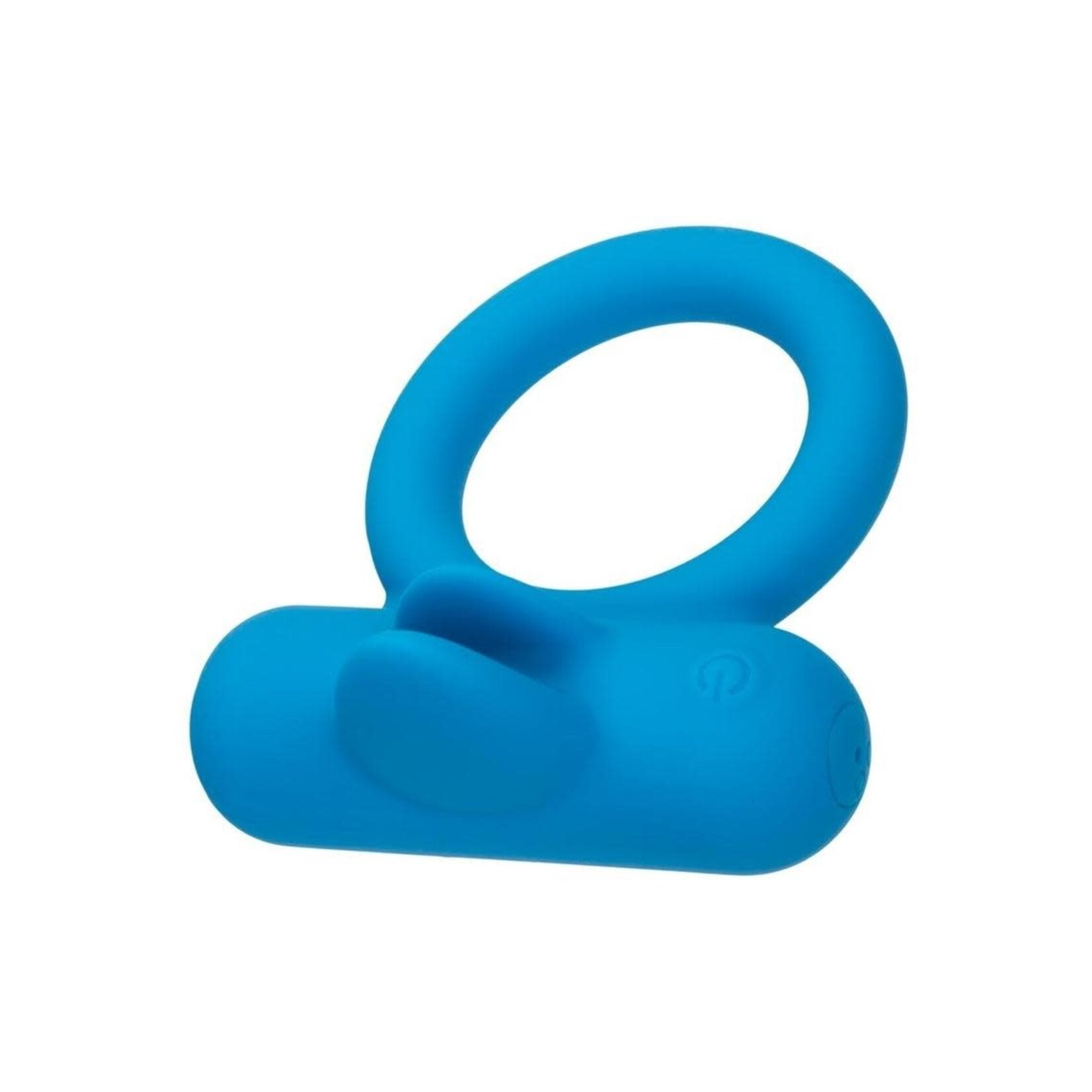 Silicone Rechargeable Double Trouble Cock Ring - Blue