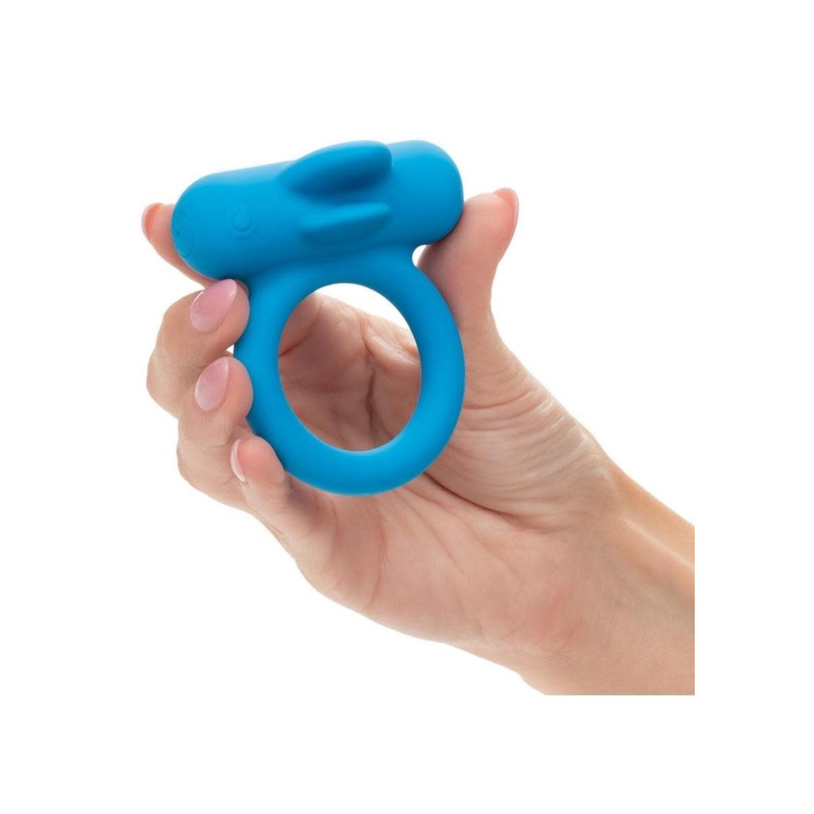 Silicone Rechargeable Double Trouble Cock Ring - Blue
