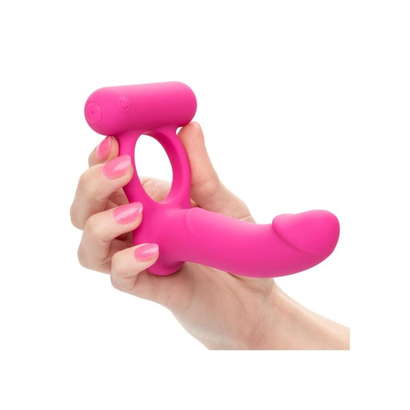 Silicone Rechargeable Double Diver Couples Ring - Pink