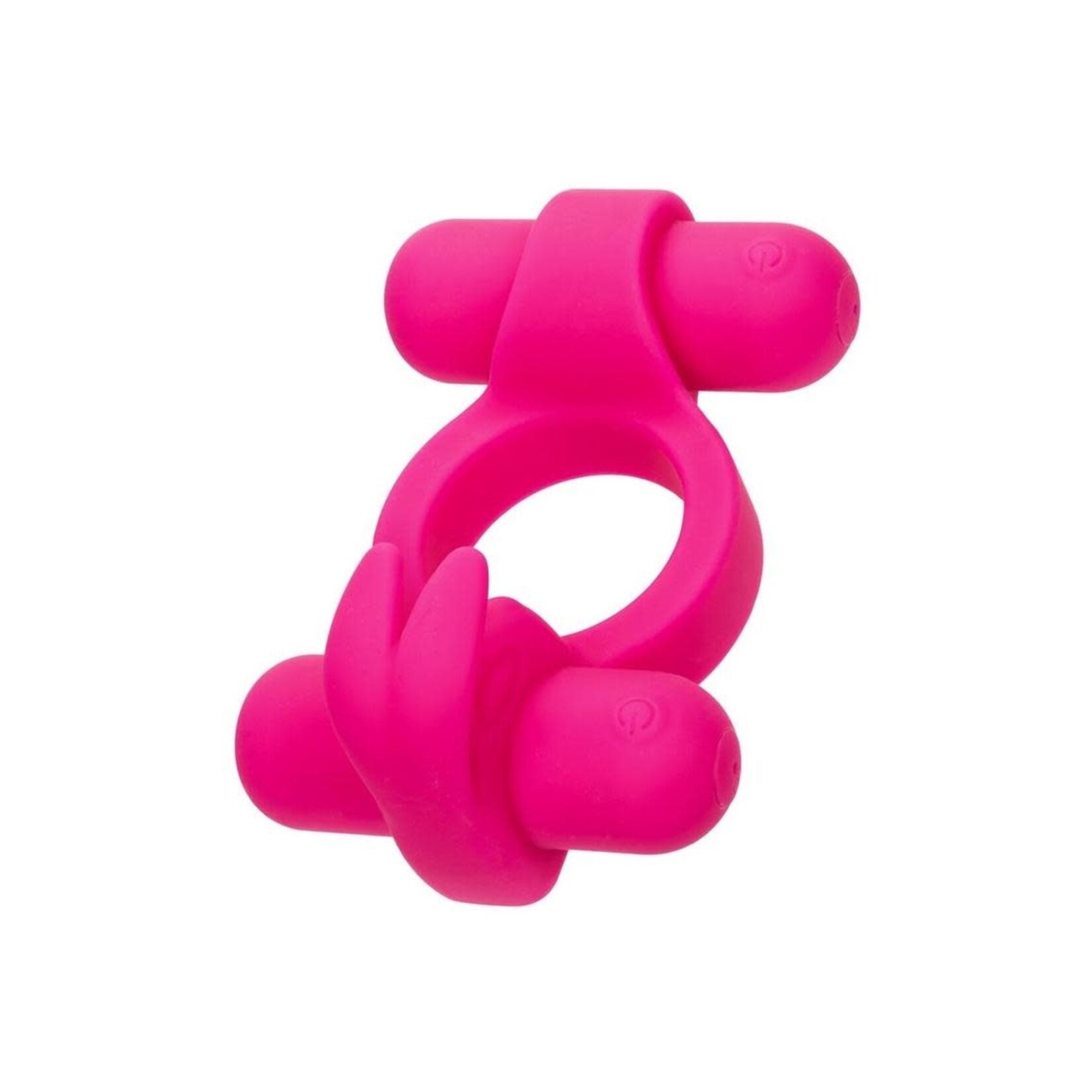 Silicone Rechargeable Rockin' Rabbit Cock Ring - Pink
