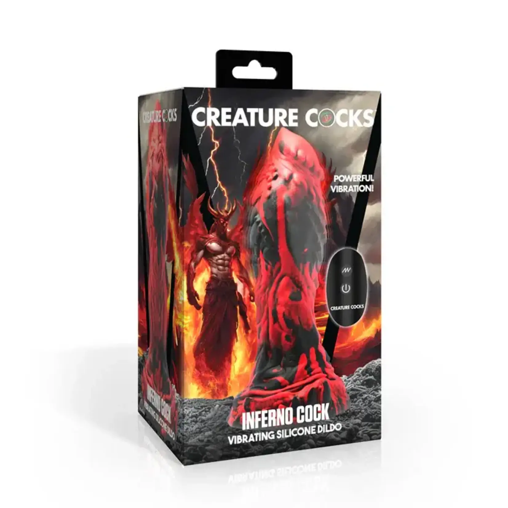 Creature Cocks Inferno Cock Vibrating Silicone Dildo - Red/Black