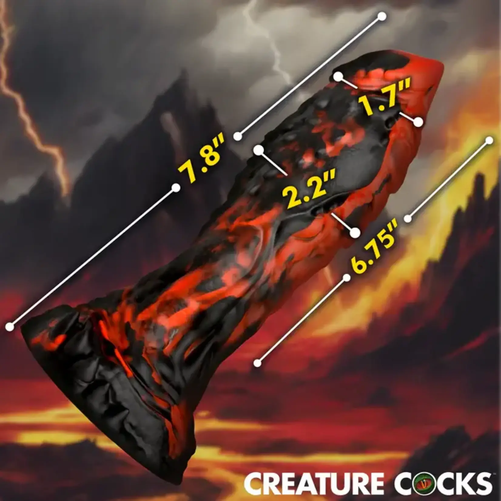 Creature Cocks Inferno Cock Vibrating Silicone Dildo - Red/Black