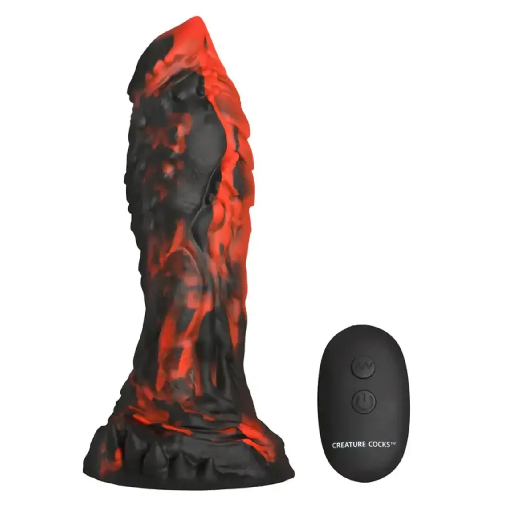 Creature Cocks Inferno Cock Vibrating Silicone Dildo - Red/Black