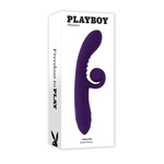 Playboy Curlicue Rechargeable Silicone Rabbit Vibrator - Purple