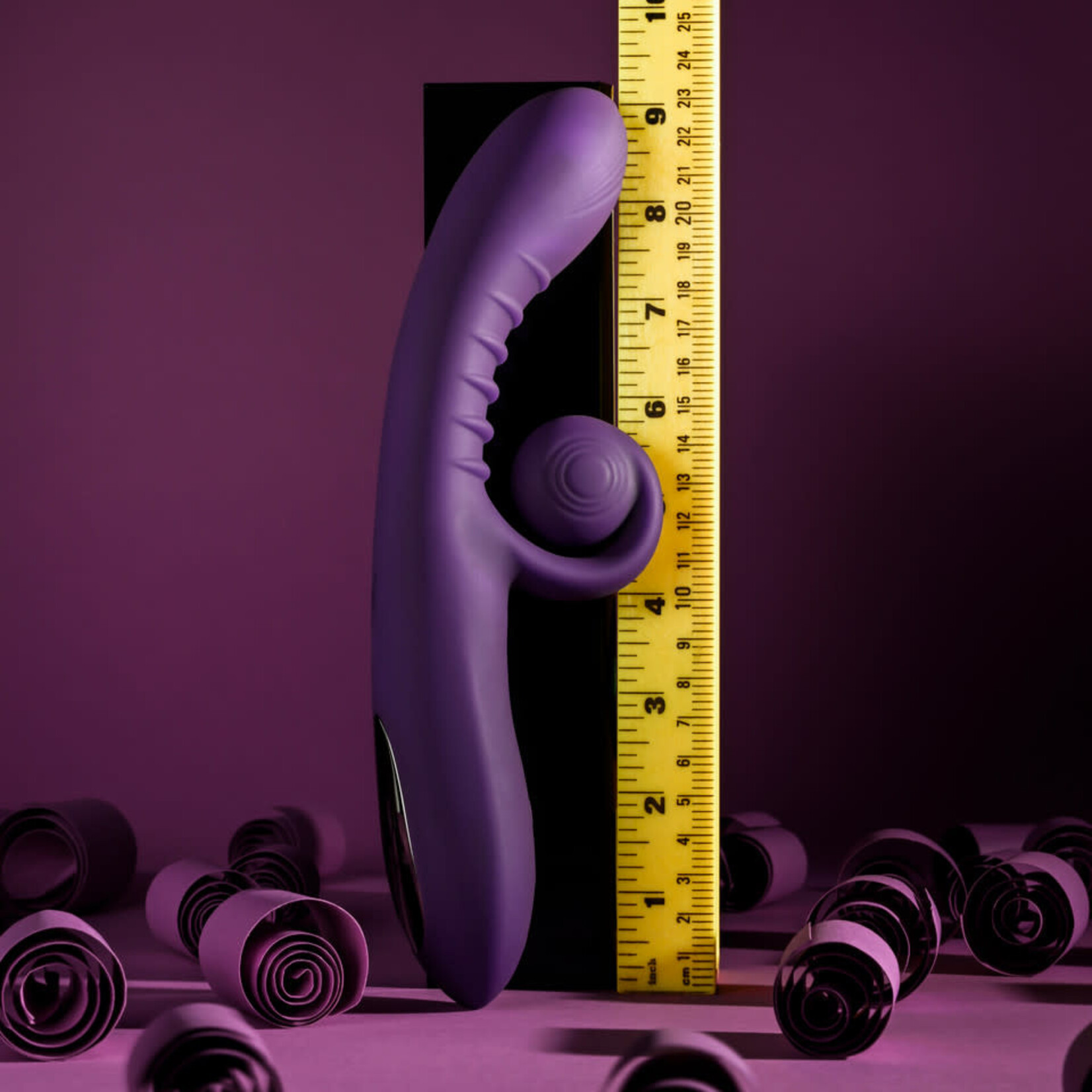 Playboy Curlicue Rechargeable Silicone Rabbit Vibrator - Purple