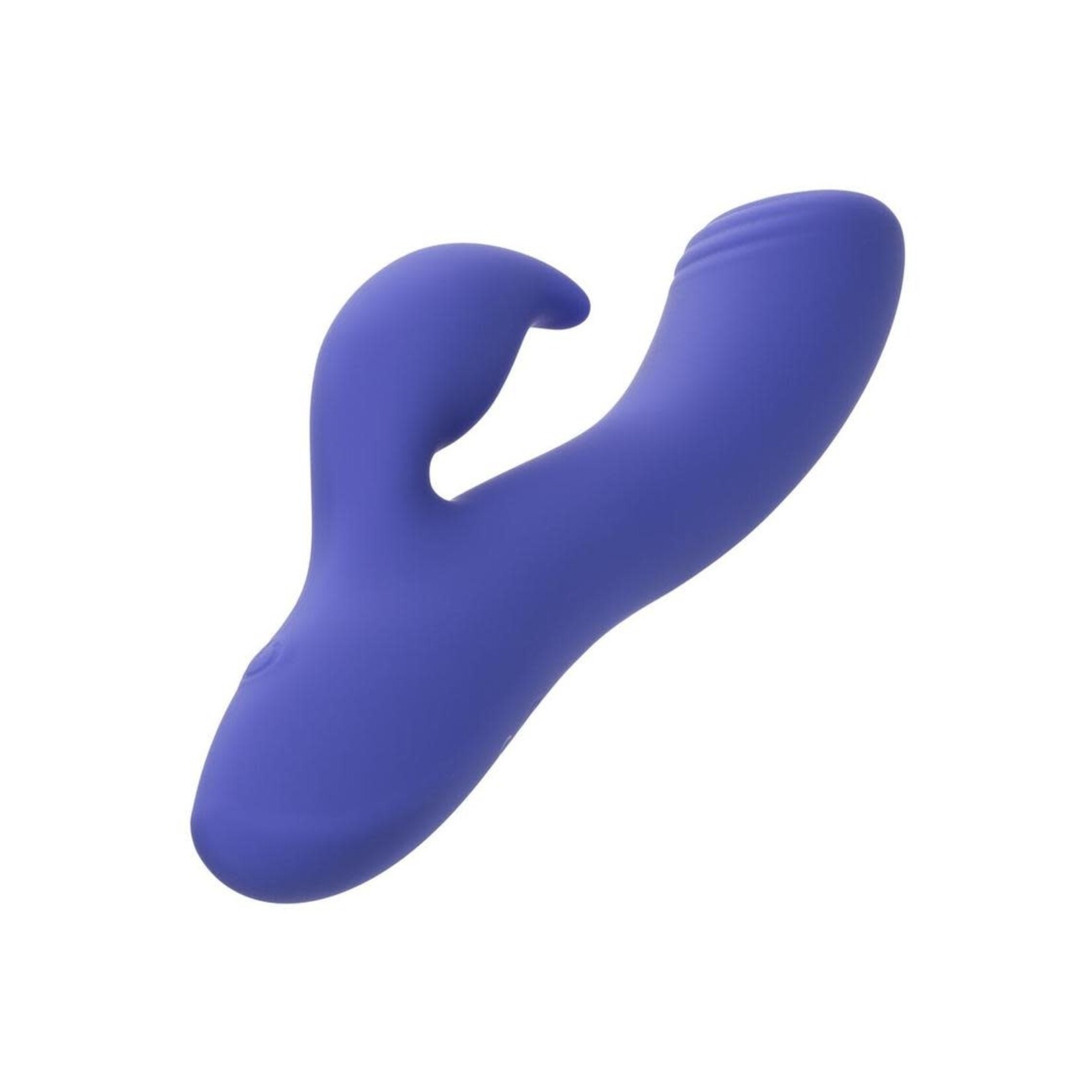 CalExotics Connect App Compatible Dual Stimulator Rechargeable Silicone Dual Vibrator with Remote Control - Purple