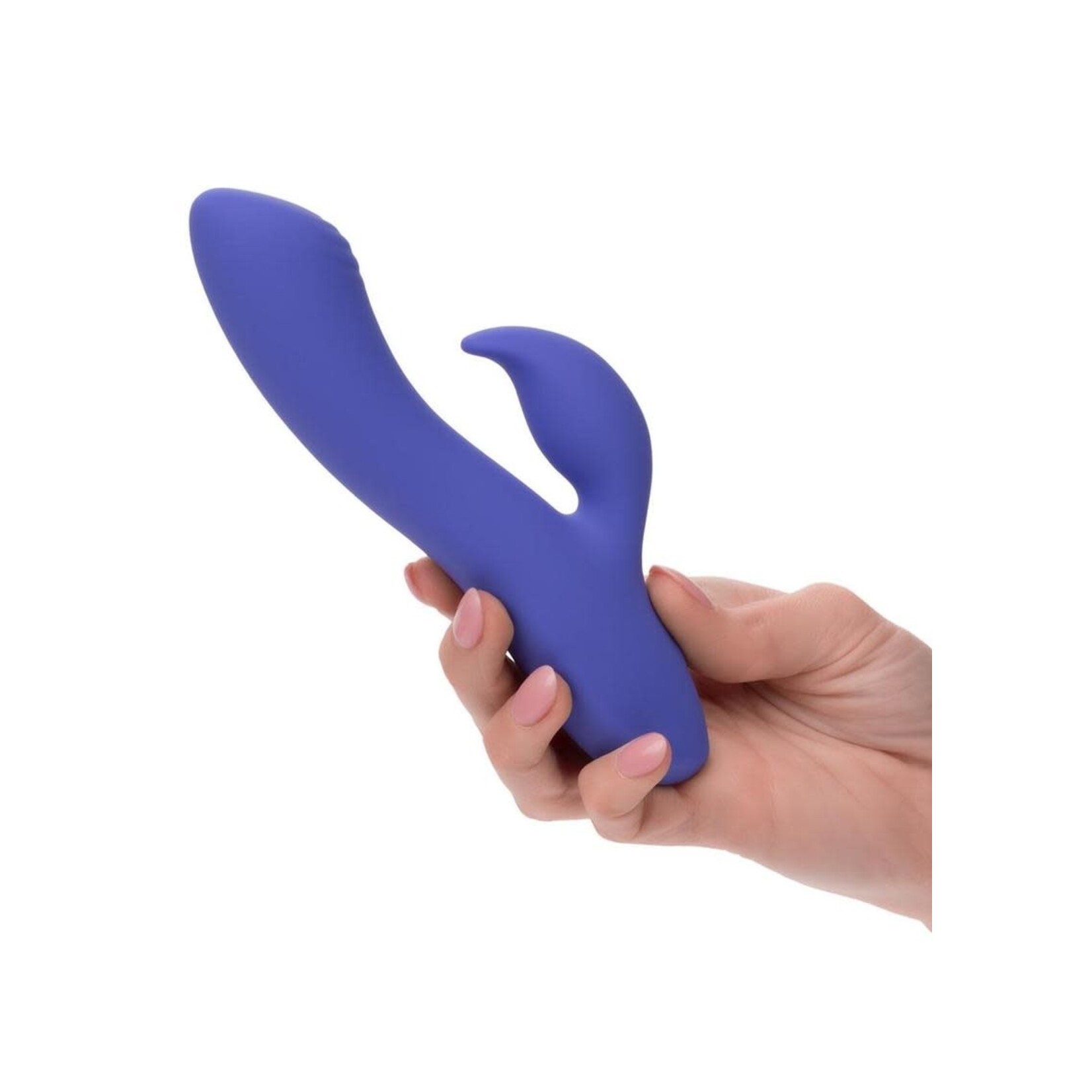 CalExotics Connect App Compatible Dual Stimulator Rechargeable Silicone Dual Vibrator with Remote Control - Purple