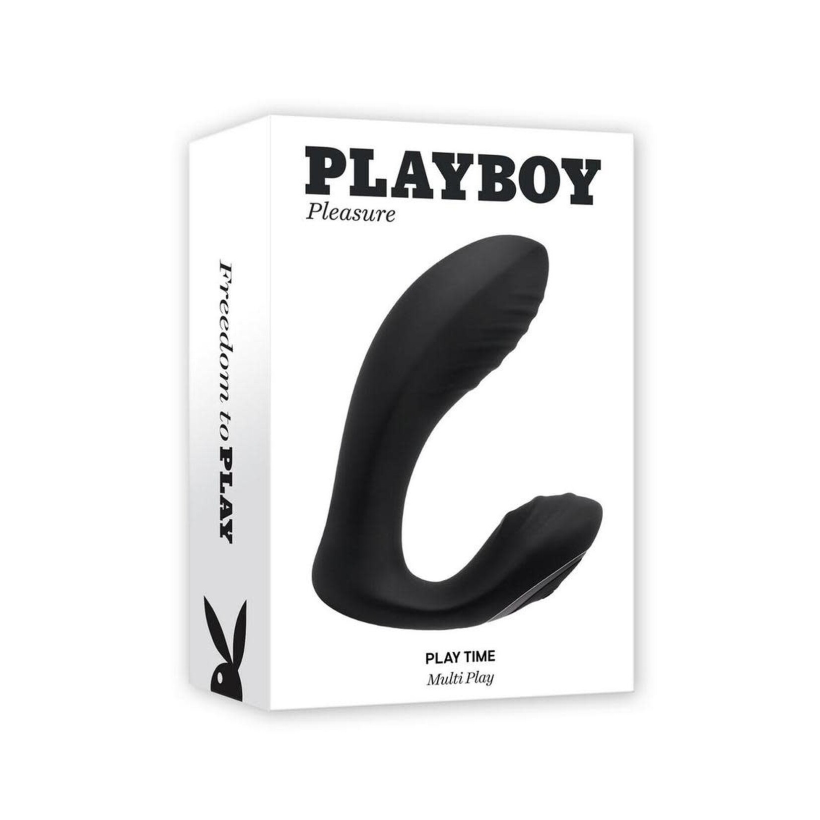 Playboy Play Time Rechargeable Silicone Dual Vibrator with Clitoral Stimulator - Black