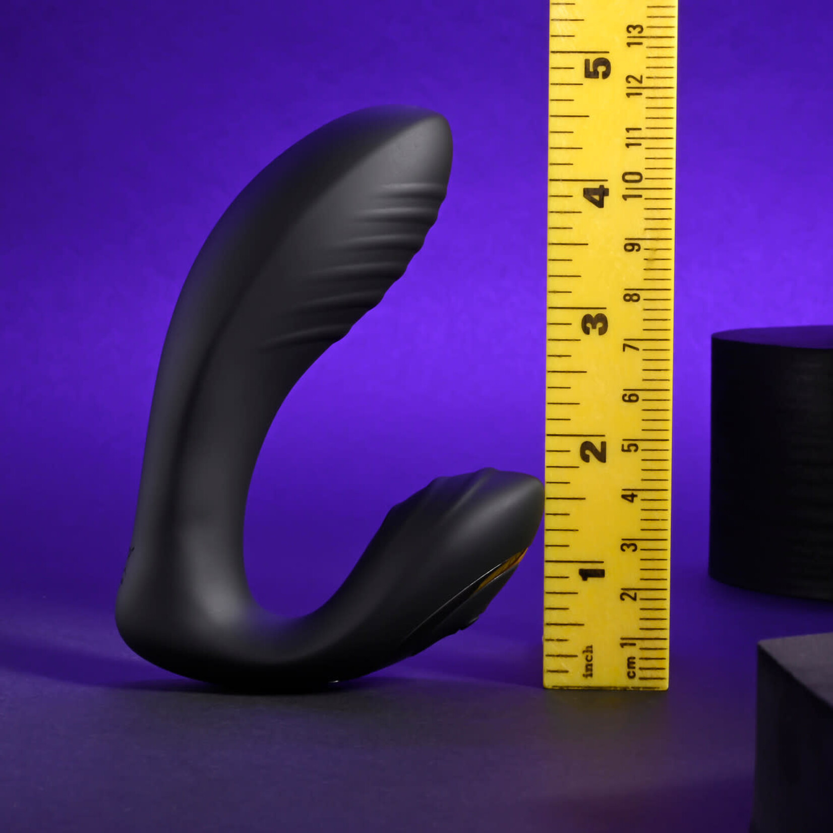 Playboy Play Time Rechargeable Silicone Dual Vibrator with Clitoral Stimulator - Black