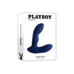 Playboy Pleasure Pleaser Rechargeable Silicone Vibrating Warming Prostate Massager with Remote Control - Blue