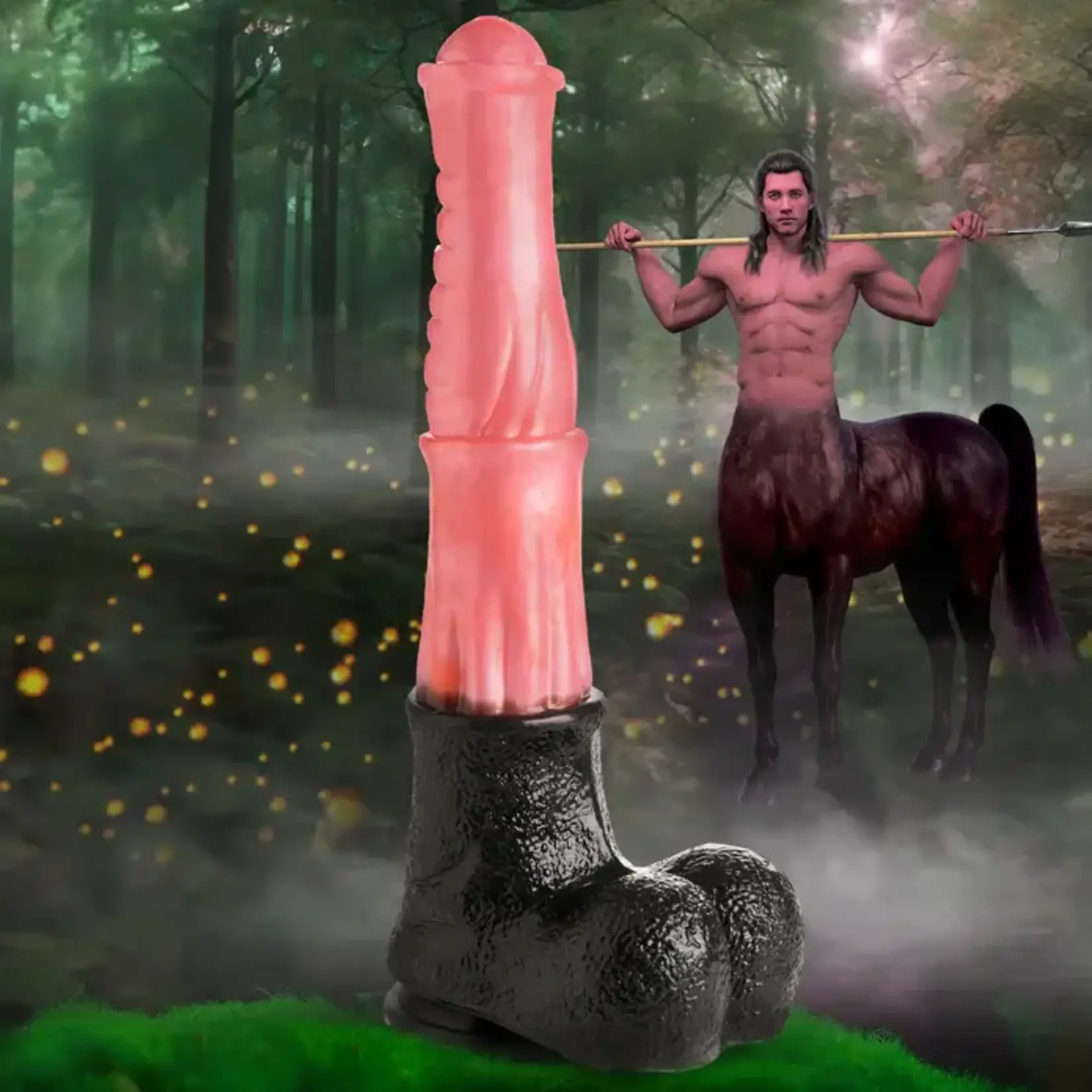 Creature Cocks Giant Centaur Silicone Dildo - XLarge - Pink/Black