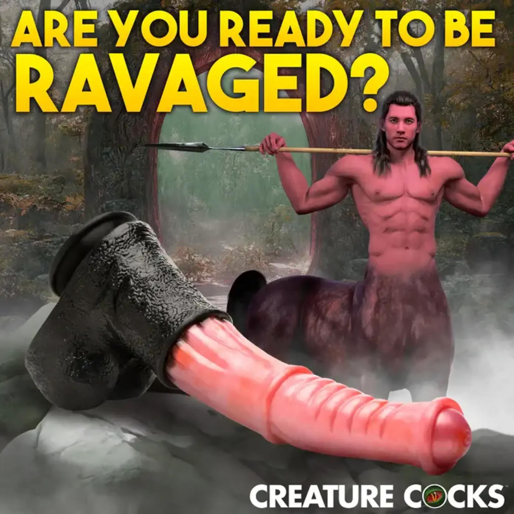 Creature Cocks Giant Centaur Silicone Dildo - XLarge - Pink/Black
