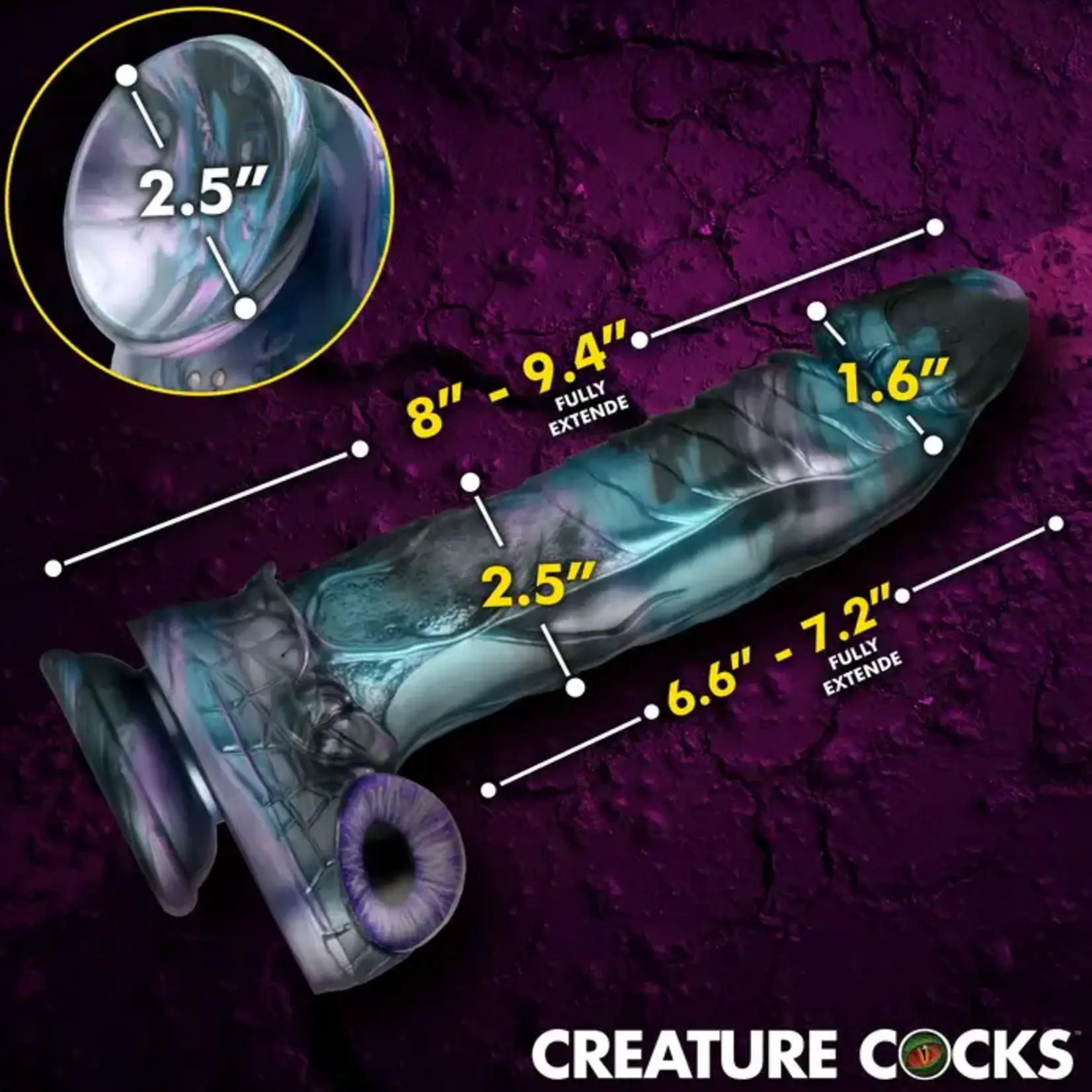 Creature Cocks Astro Thrust Vibrating Rechargeable Silicone Dildo - Blue