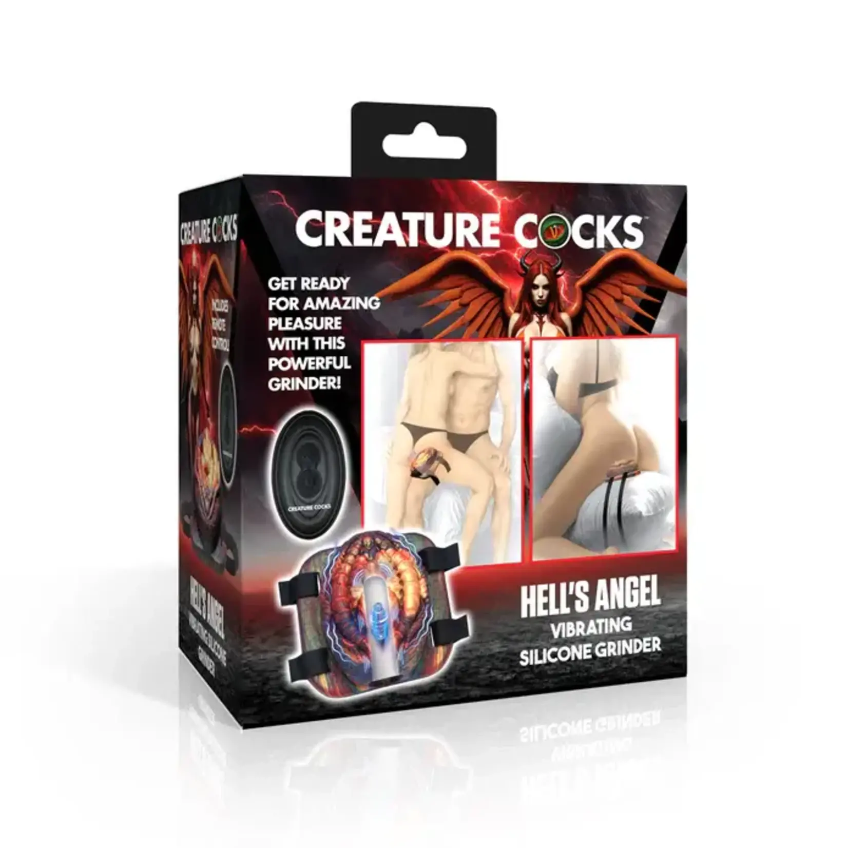 Creature Cocks Hell's Angel Rechargeable Silicone Vibrating Grinder - Multicolor