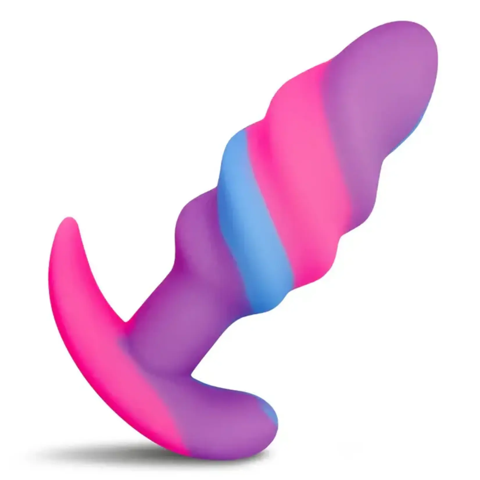 Creature Cocks Unicorn Swirl Silicone Butt Plug - Small - Multicolor