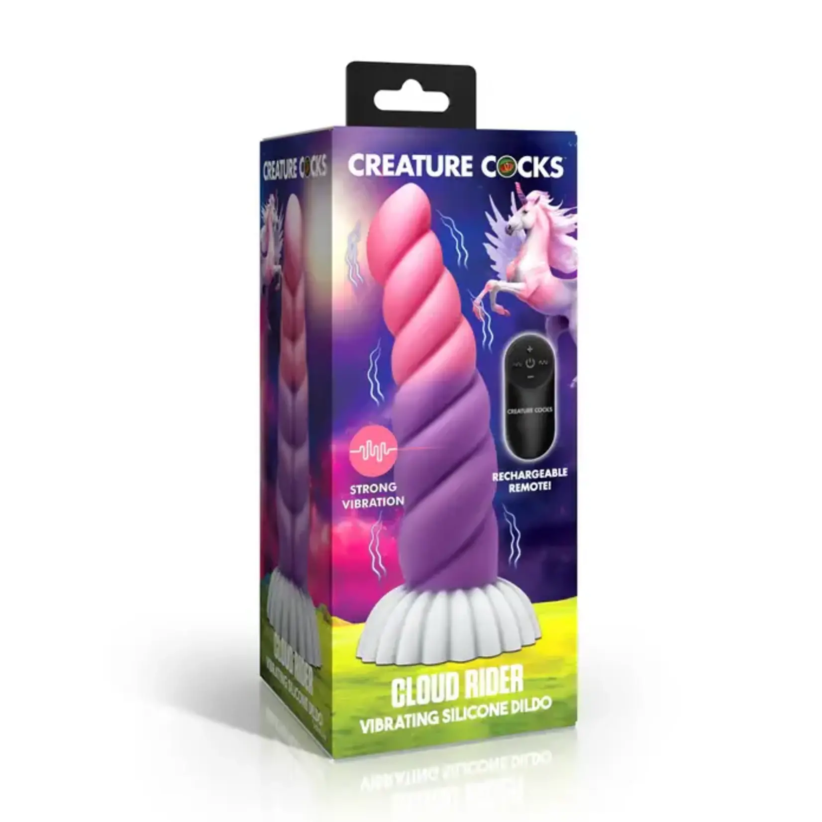 Creature Cocks Cloud Rider Unicorn Rechargeable Silicone Dildo - Multicolor