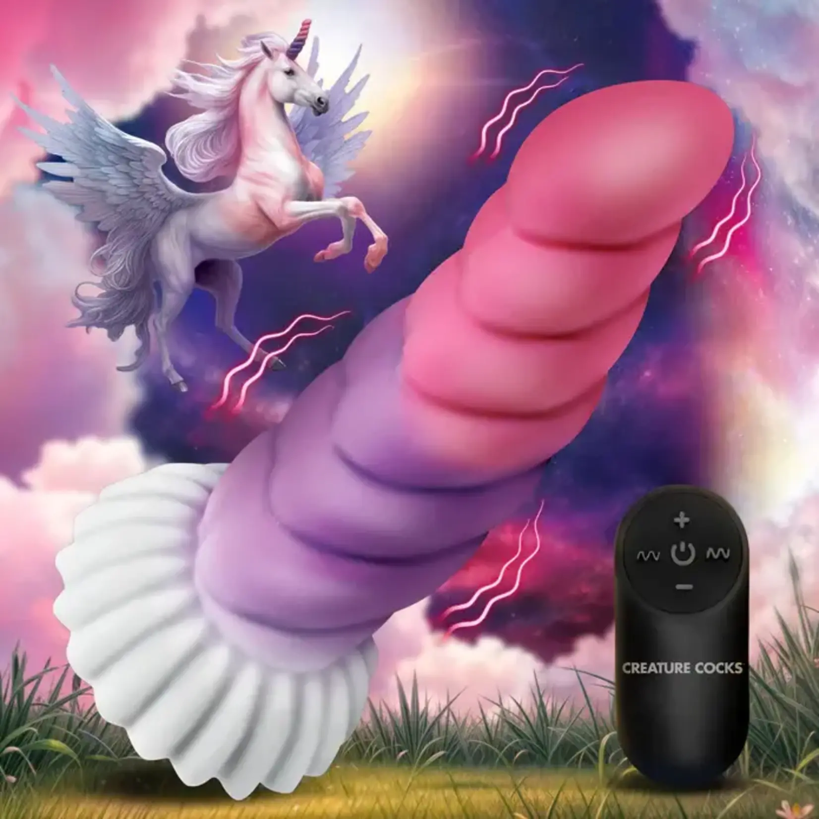 Creature Cocks Cloud Rider Unicorn Rechargeable Silicone Dildo - Multicolor