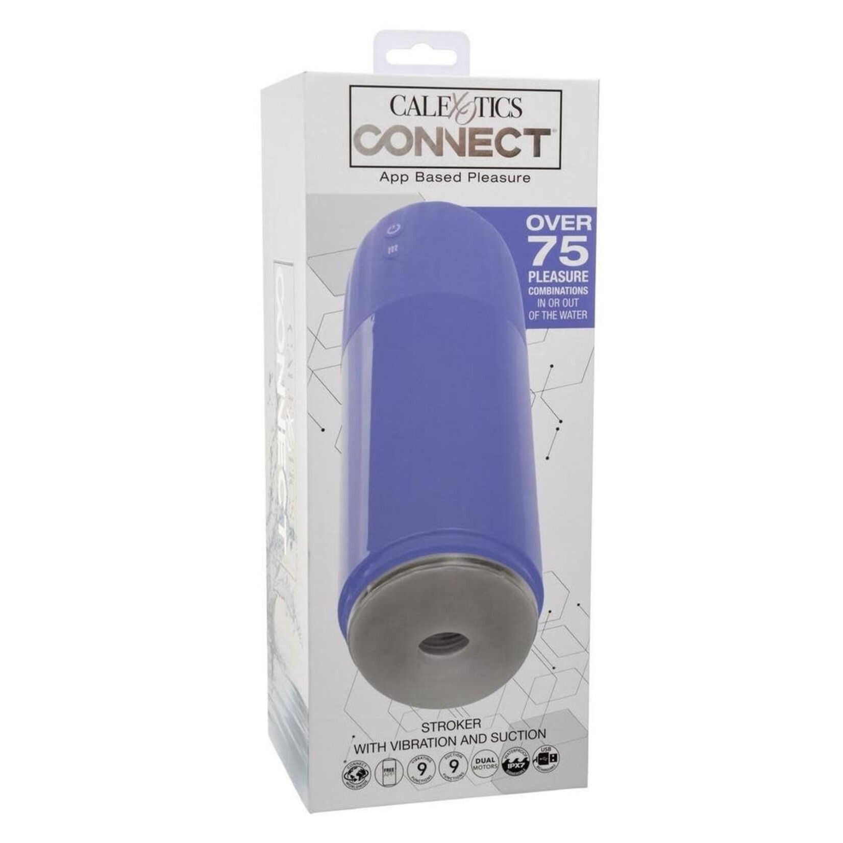 CalExotics Connect Rechargeable Stroker with Vibration and Suction - Purple