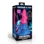 Creature cocks Deluxe Lord Kraken Vibrating Rechargeable Silicone Glow-in-the-Dark Dildo - Multicolor