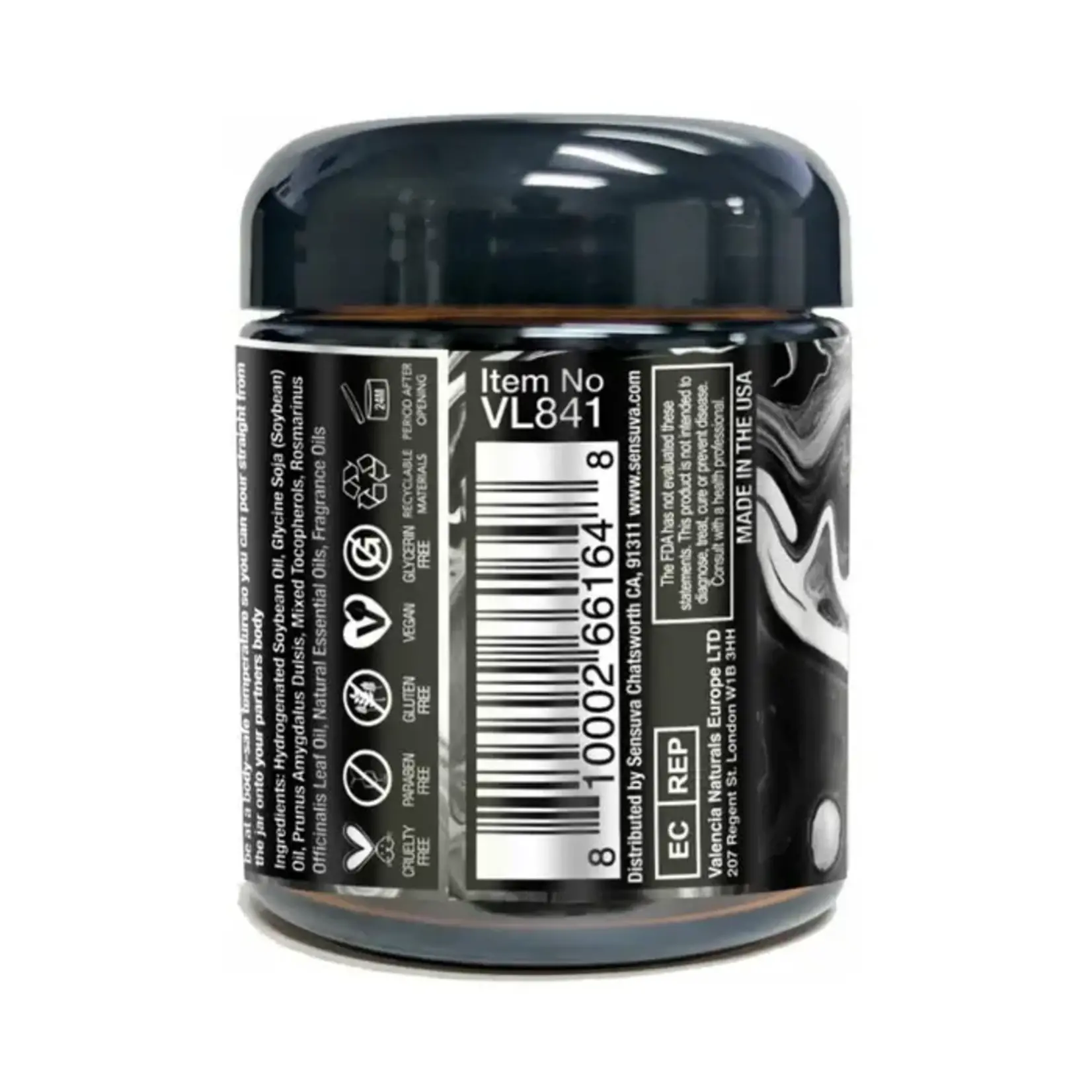 Sensuva Hero Dark Temptation Luxury Massage Candle 4 oz.