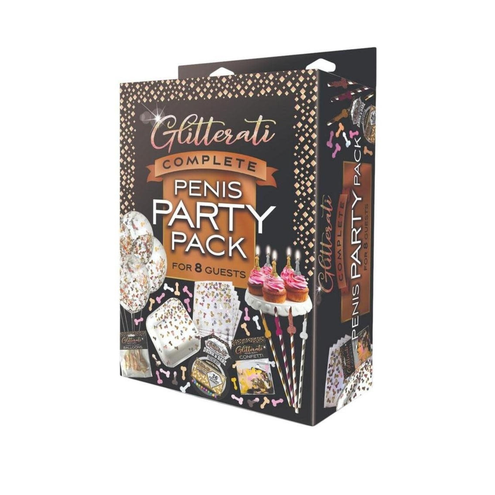 Glitterati Penis Party Pack - Black/Gold