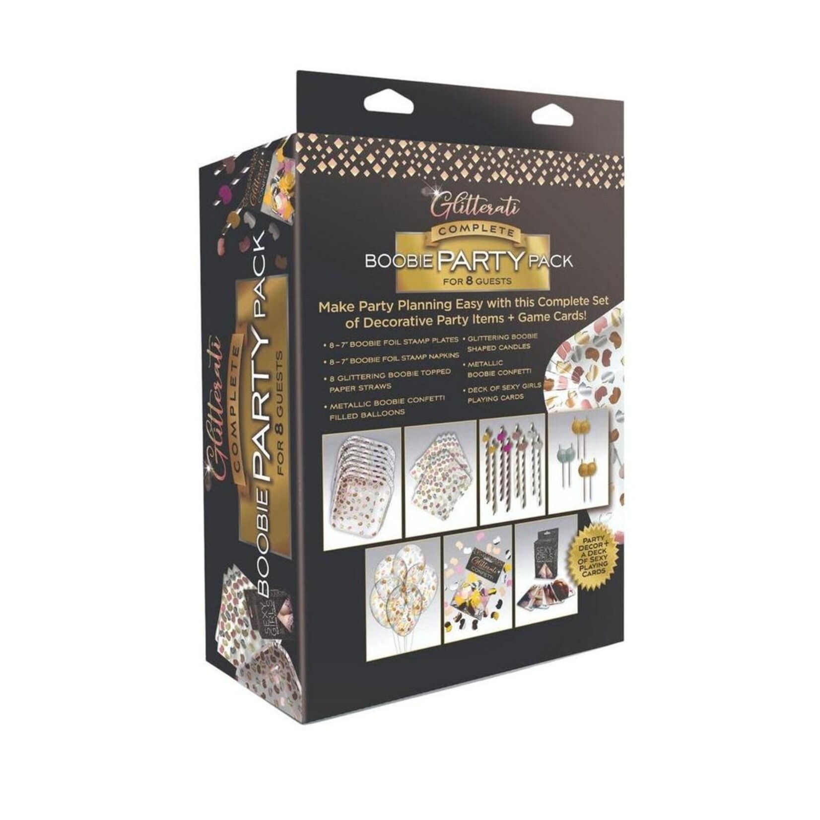 Glitterati Boobie Party Pack - Black/Gold