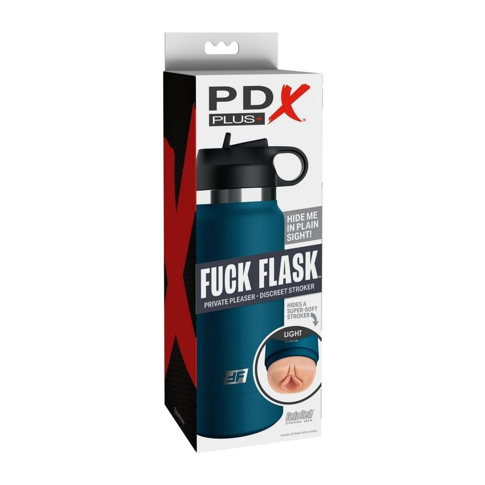 PDX Plus Fuck Flask Private Pleaser Pussy Stroker - Vanilla/Blue