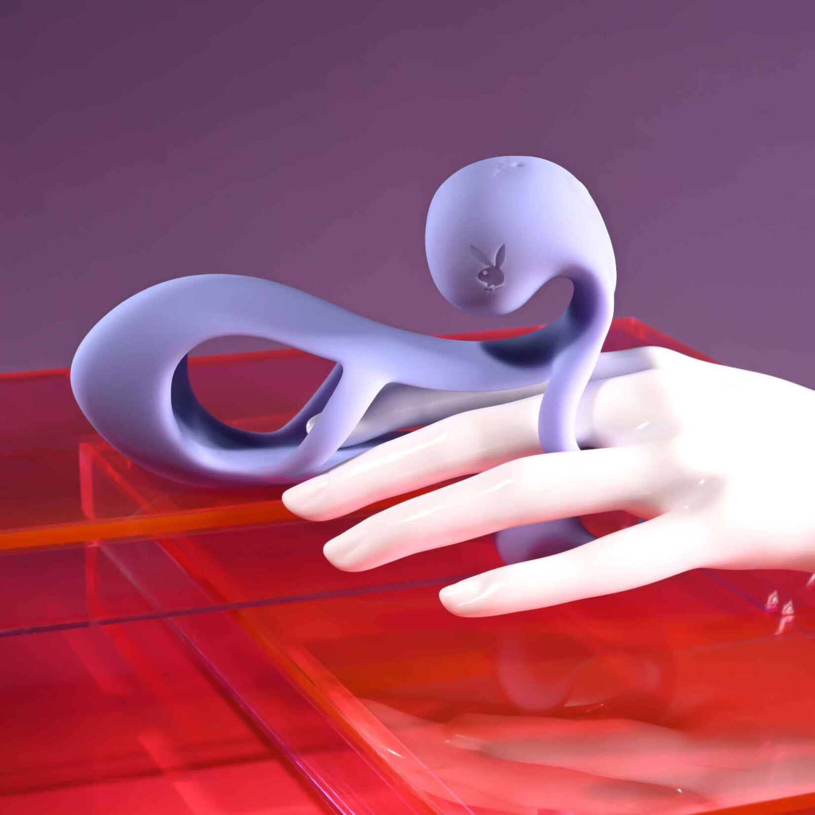 Playboy Fantasy Cage Rechargeable Silicone Penis Extension - Purple