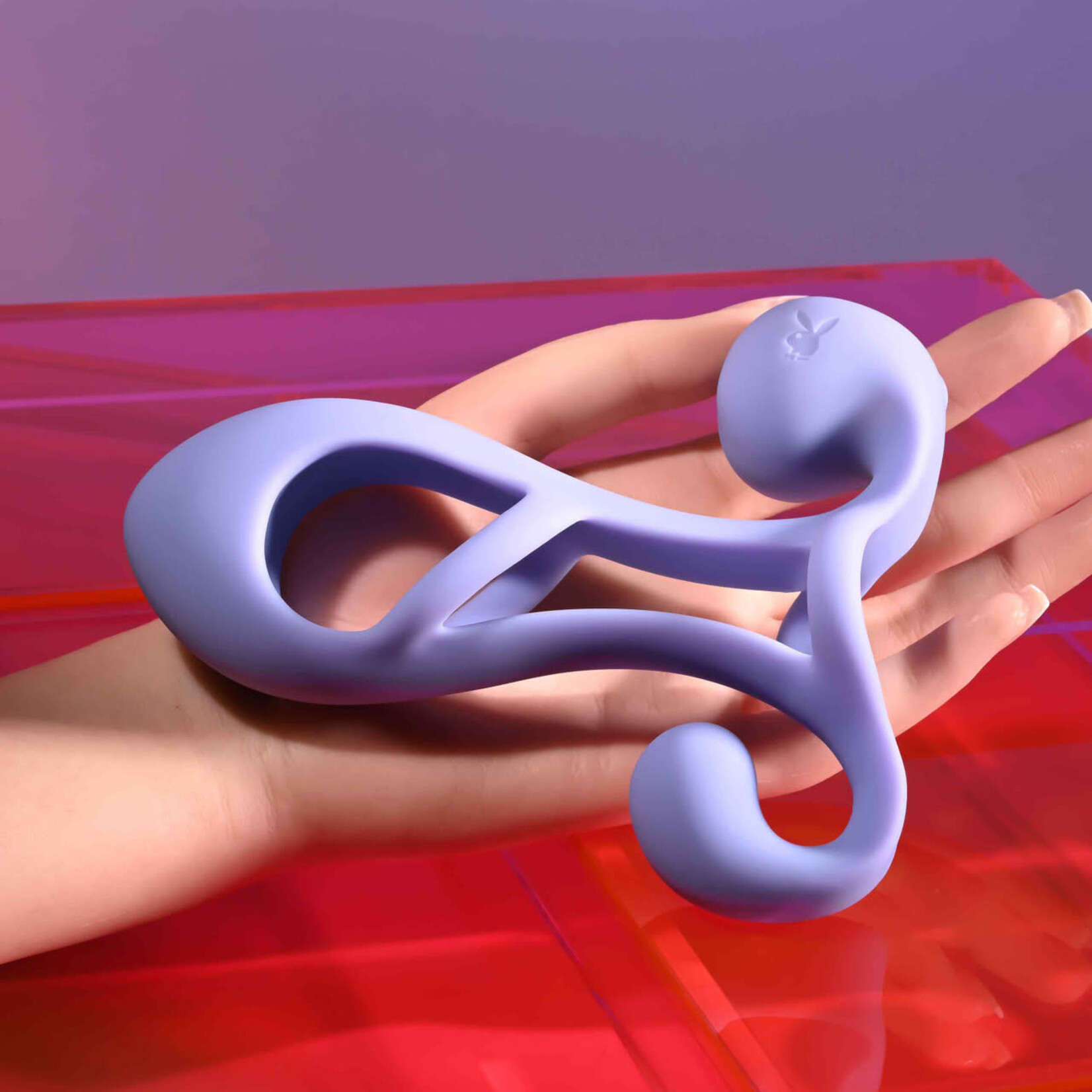 Playboy Fantasy Cage Rechargeable Silicone Penis Extension - Purple