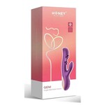 Gem Pressure Sensing App-Controlled Twin Balls Rabbit Vibrator - Purple/Gold