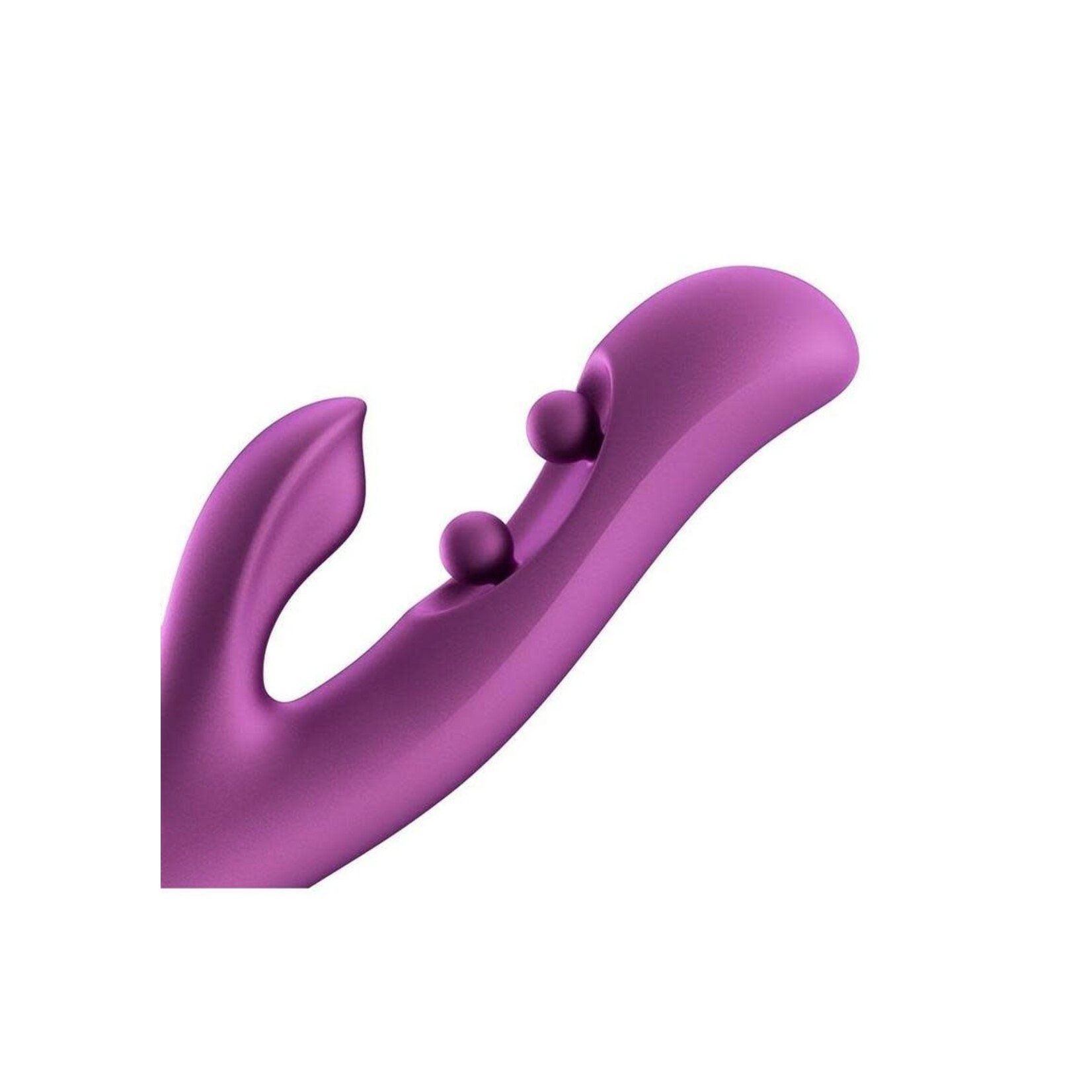 Gem Pressure Sensing App-Controlled Twin Balls Rabbit Vibrator - Purple/Gold